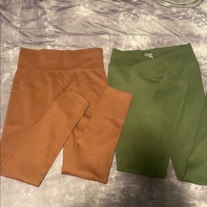 Olive Green and Rust Leggings Set